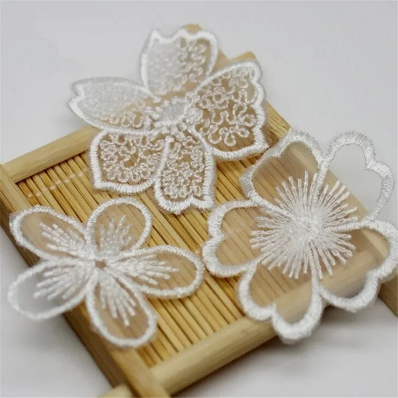 4 5cm flower cotton embroidered lace Patches mesh patch handmade craft