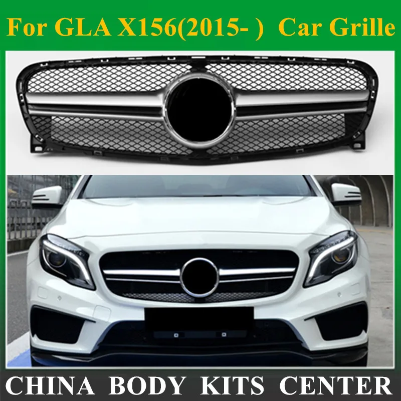 Front Grill Mesh Auto Grille For Mercedes GLA Class X156 GLA63 Amg