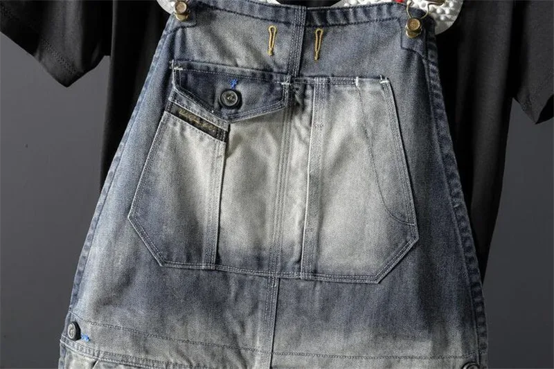 MORUANCLE модные для мужчин промывают джинсовый комбинезон Винтаж джинсы для женщин Комбинезоны на подтяжках