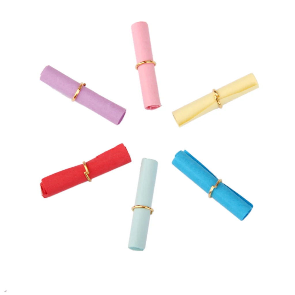 50 pcs Colorful Wishing Scrolls Paper Mixed Color DIY Handmade Scrapbooking Cards Gift Craft Decoration 6x2.5cm 