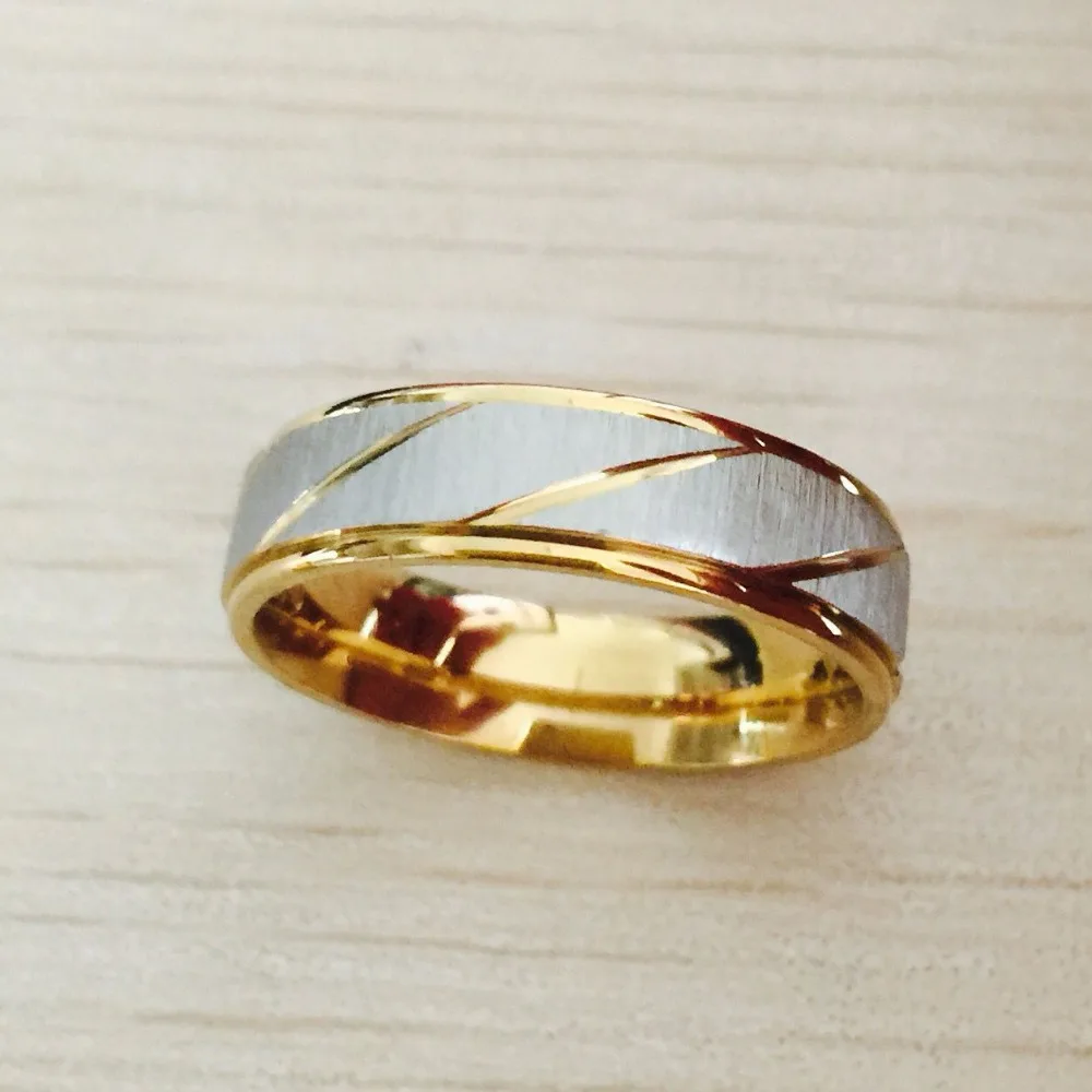 Мужские кольца из титановой стали золотого и серебряного цвета 6 мм 316L|finger ring|ring