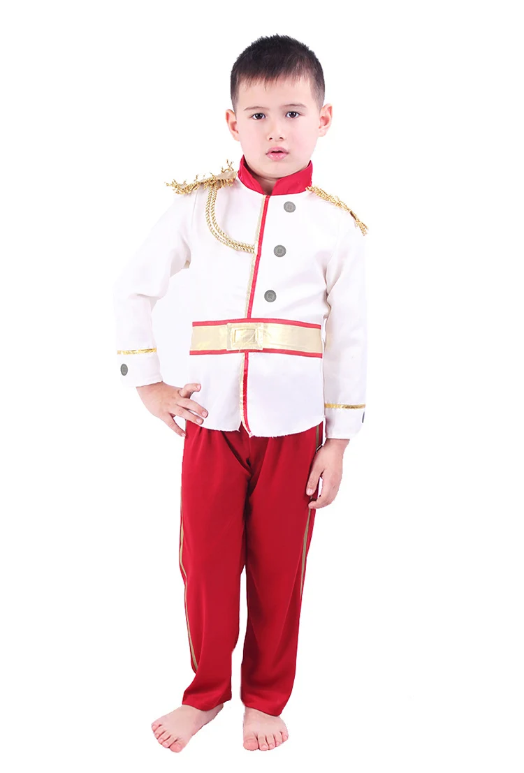 Костюм белого принца для мальчиков, благородная аристократическая королевская домашняя форма для детей, карнавальный костюм на Хэллоуин