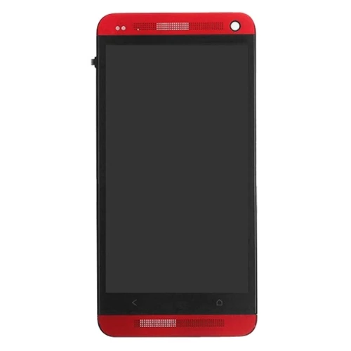 Mobile Phone LCD Display Touch Screen Digitizer Assembly with Frame Replacement for HTC One M7 801e Red Free Ship