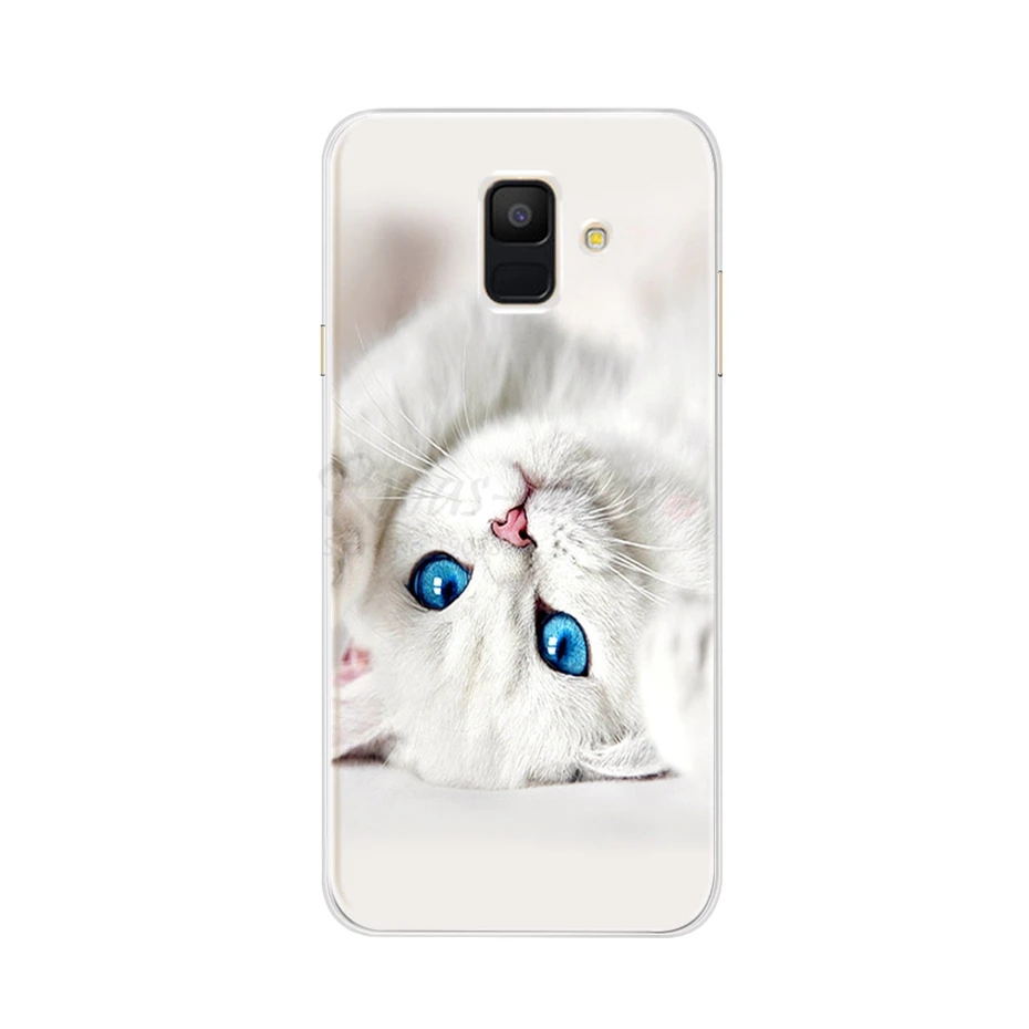 حقيبة لهاتف سامسونج غالاكسي A6 2018 شفافة الكرتون لينة TPU سيليكون الهاتف الحالات الغطاء الخلفي لسامسونج غالاكسي A6 و 6 زائد 2018