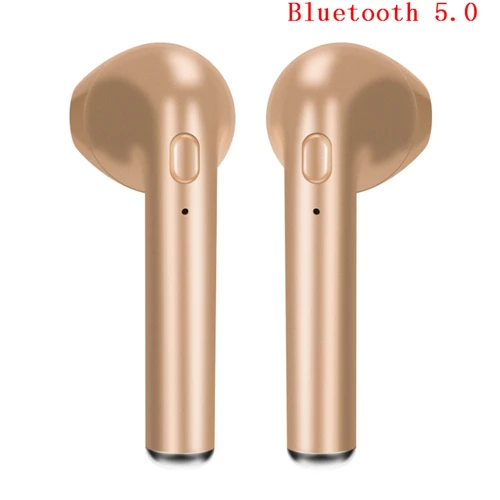 Беспроводные Bluetooth наушники i7s TWS, наушники, гарнитура для huawei Honor mate 7 8 9 10 Note 8 9 для iphone samsung - Цвет: a pair gold Only 5.0