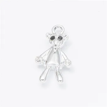 

40pcs Bear crystal Enamel Alloy jewelry Headdress pendants for bracelet necklace DIY jewelry making js1317