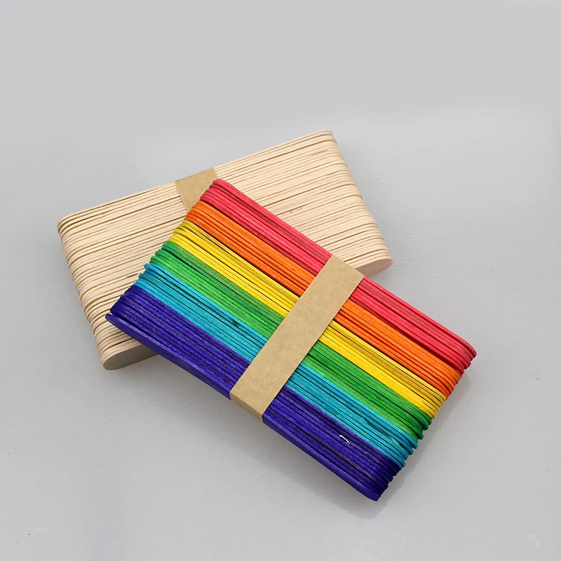 Color color ice cream bar Popsicle stick wooden sticks wooden chips educational toys for children DIY 5