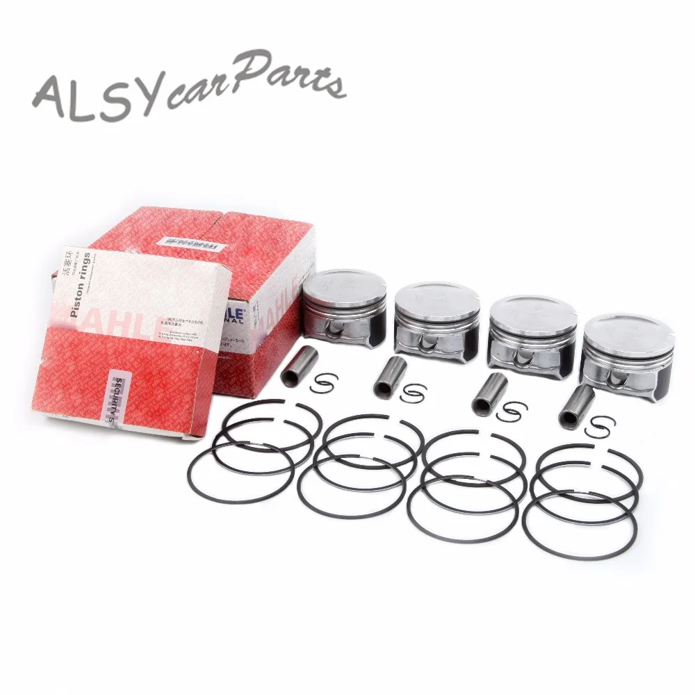 

YIMIAOMO OEM 4Pcs 06B 107 065N STD 81mm Piston & Ring set For Audi A4 TT VW Beetle Golf MK4 Jetta Bora Passat B5 1.8T 058198151B