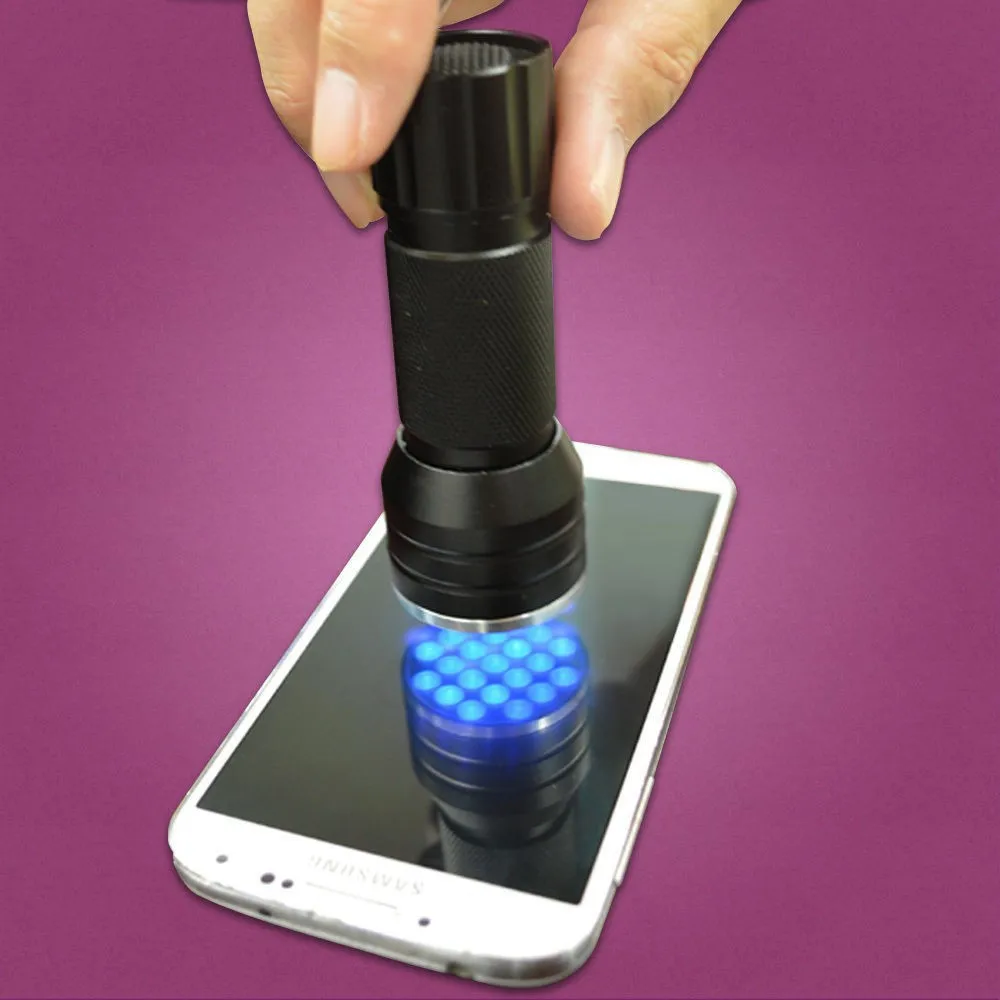 

free shipping 21 LED Ultra Violet UV Light Flashlight Lamp for LOCA Glue