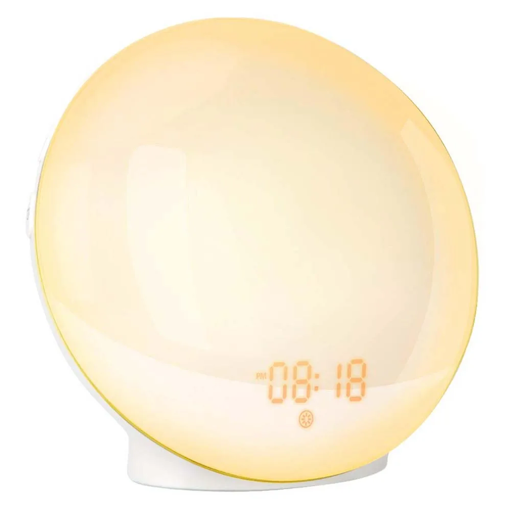 

2019 Creative Alarm Clock Wake Up Light Digital Snooze Nature Night Lamp Clock Sunrise Colorful Light Nature Sounds Radios