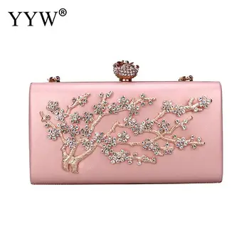 

Fashion Rhinestone Evening Clutch Bag Women Leather Black Sling Bags Female Small Vintage Chain Shoulder Bag Clutches Purse
