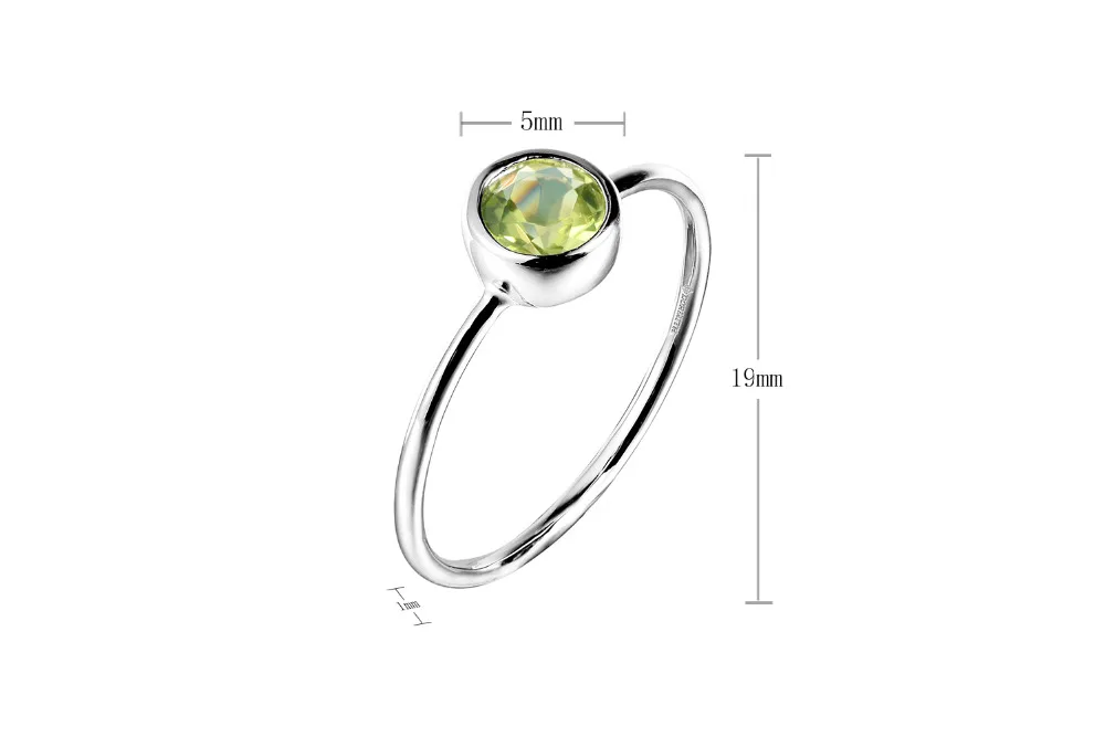 DORMITH Настоящее серебро 925 пробы кольца натуральные кольца из перидота кольца с драгоценным камнем для женщин ювелирные изделия