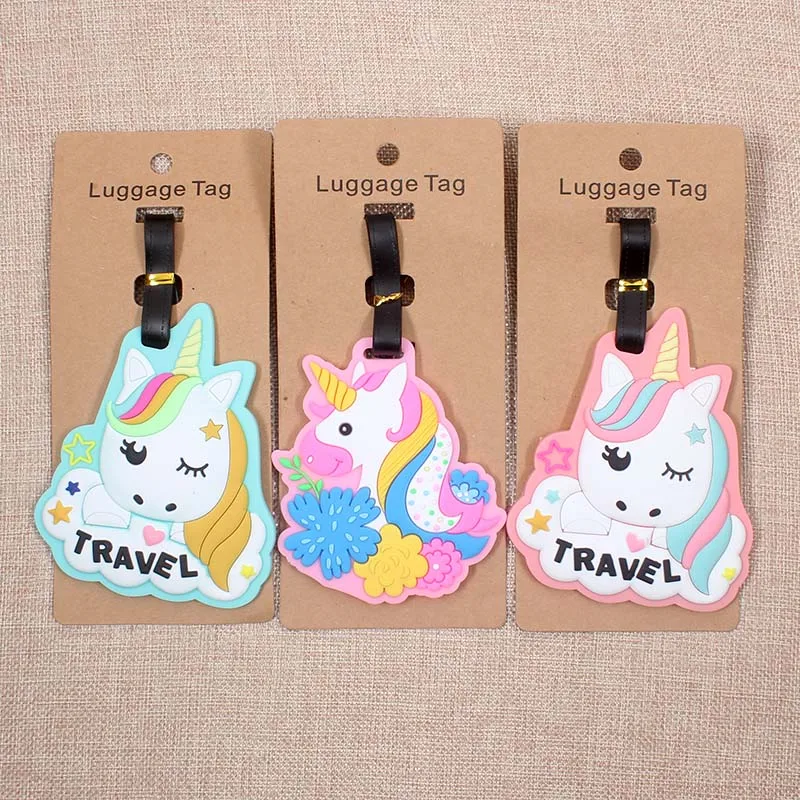 

Travel Accessories Luggage Tag Tracvel Unicorn Suitcase Flamingo Style Fashion Silicon Portable Travel Label ID Addres Holder