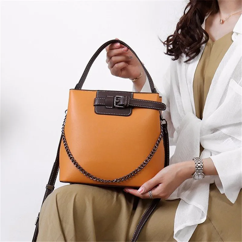 

2019 New Summer Fashion Solid Bucket Casual Chain Shoulder Messenger Bags Women Purse and Handbags Sac Main Femme