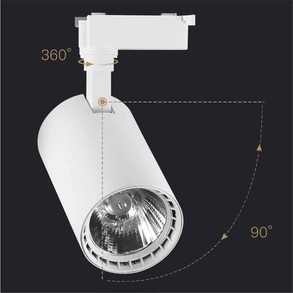 COB 12 W 20 W 30 W Led أضواء المسارات الألومنيوم السقف السكك الحديدية أضواء المسارات جي بقعة السكك الحديدية الأضواء استبدال مصابيح هالوجين AC220V