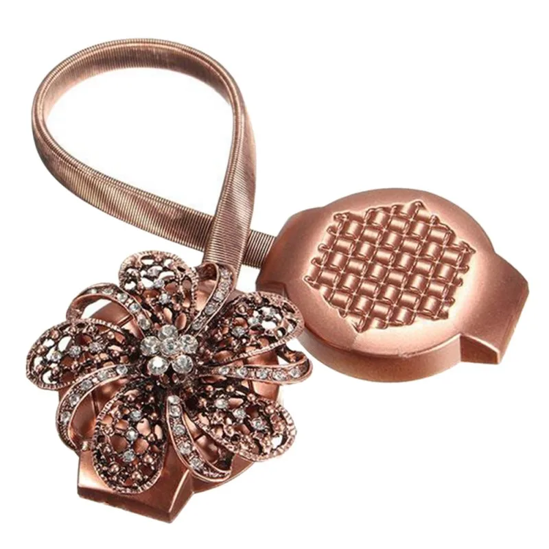 

2018 1pcs Window Decorating Flower Curtain Tieback Magnet Curtains Buckle Clip Steel Wire Curtain Strap
