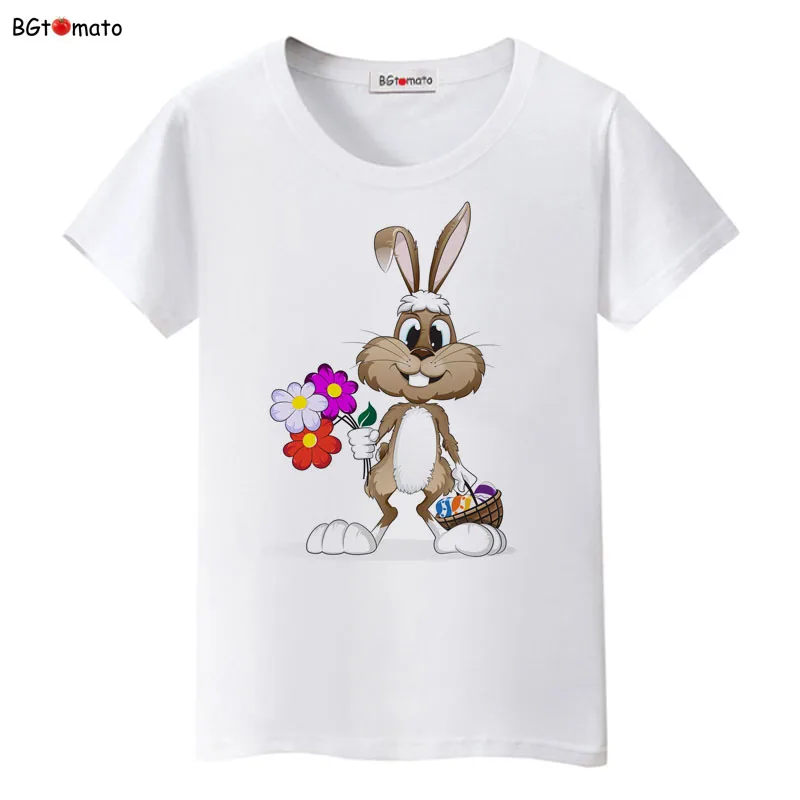 

BGtomato women cartoon rabbit lovely summer t shirt cute lovely new fashion shirts Brand good quality soft shirts