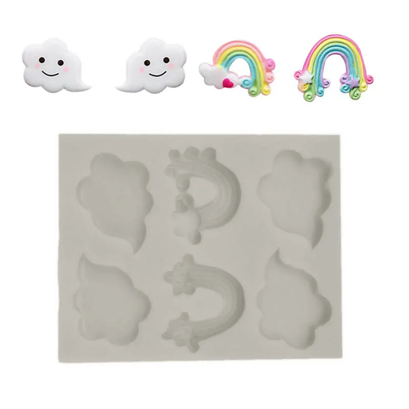 3D Sugarcraft DIY Инструменты для украшения торта Радужная форма облака помадка