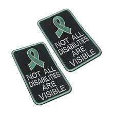 2PC Team Souvenirs Patches Not All Disabilities Are Visible Patch Vests Harnesses Service Dog Emblem Embroidered Dog Badges Tag