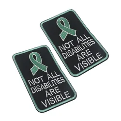 2PC Team Souvenirs Patches Not All Disabilities Are Visible Patch Vests Harnesses Service Dog Emblem Embroidered Dog Badges Tag