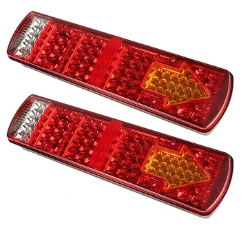 

1Pair 87LED Car Rear Tail Lights Arrow Turning Signal Light Stop Warning Lamp for 24V Truck Trailer