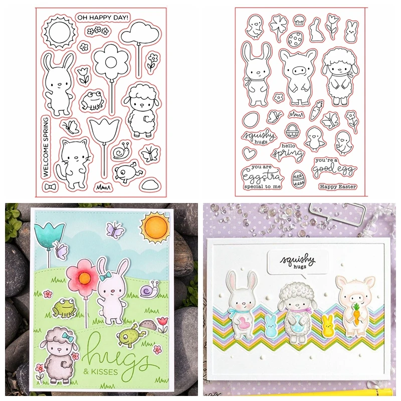 

Springtime Gatherings Transparent Clear Silicone Stamp Set for DIY Scrapbooking/Photo Album Card Making Decorative Clear Stamp