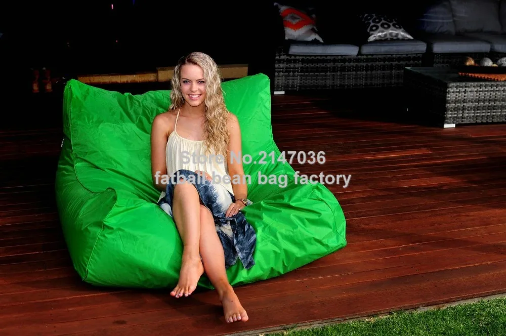 Lime green Large bean bag sofa seat furniture, outdoor beanbag chairs, double room set