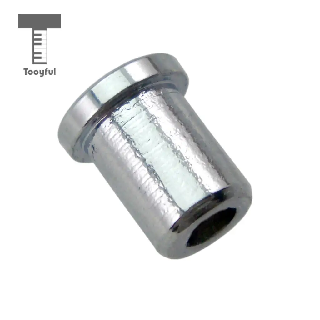 Tooyful 6PCS Guitar String Mounting Ferrules Through Body Bushings for Electric Guitar Silver
