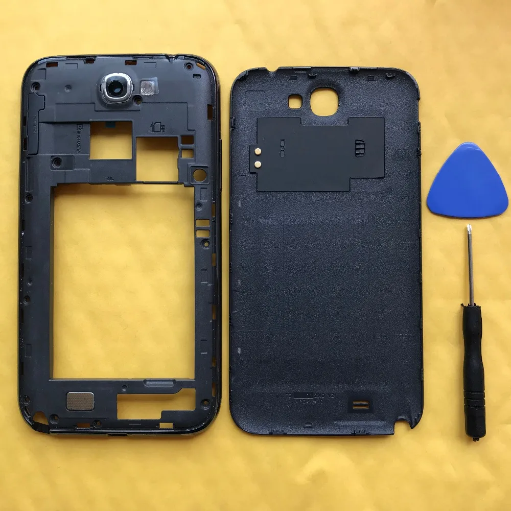 

Original Middle Frame + Housing Rear Battery Cover For Samsung Galaxy Note 2 II N7100 N7105 I317 Phone Door Back Cases