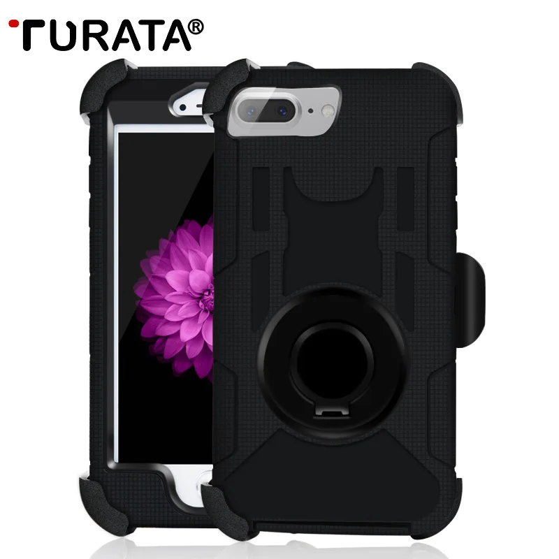 Для iPhone 7 Plus turata Heavy Duty Hybrid PC + TPU Подставки ремень клип полный прочный защитный плюс