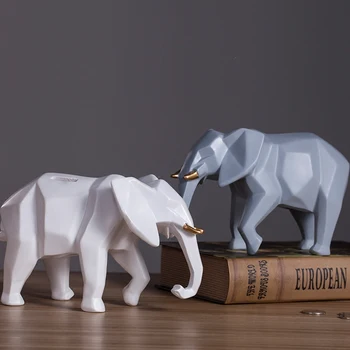 

Creative African Elephant Resin Piggy Bank Personality geometry art home decoration coin money box