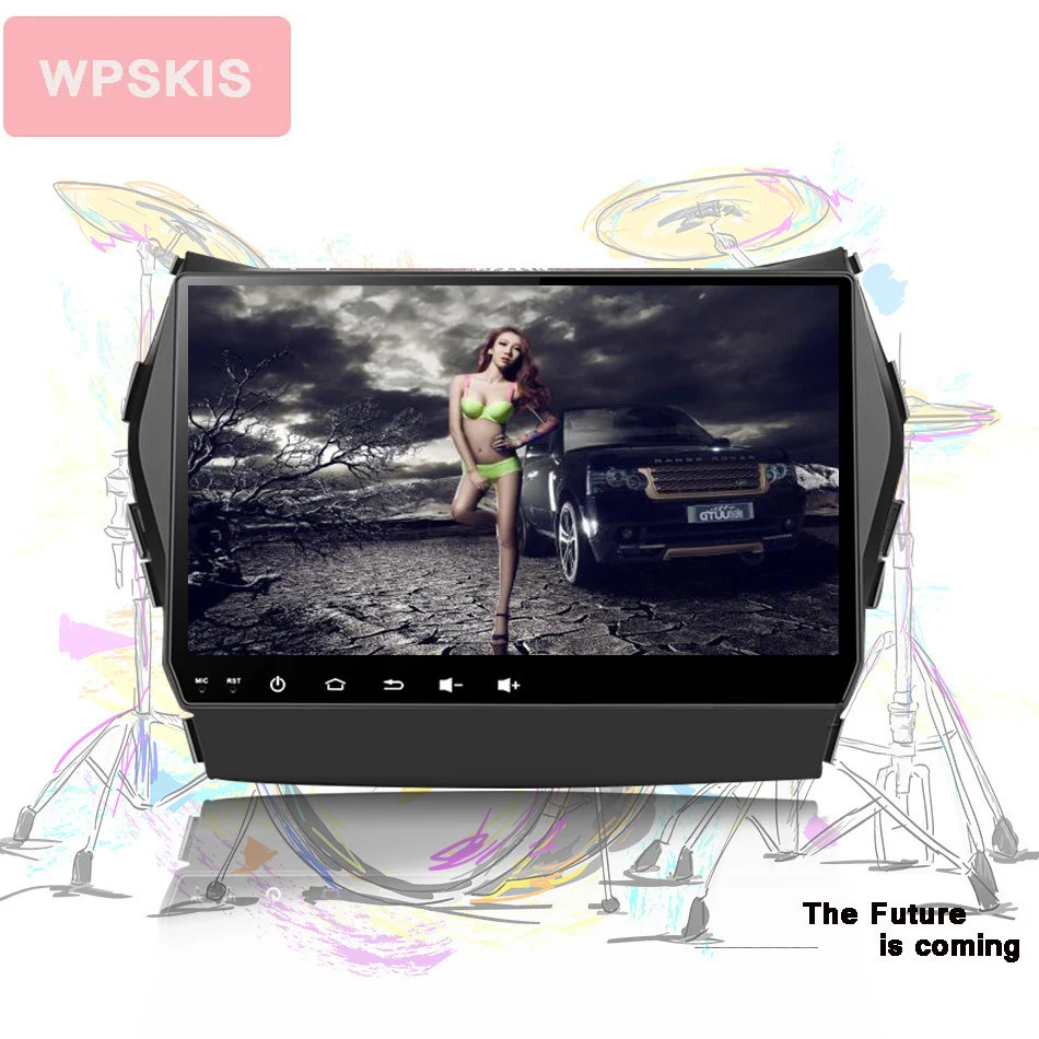 Discount WPSKIS Octa core android 9.0 car dvd for Hyundai IX45 Santa fe 2013 2014 2015 2016 2017 18 car radio stereo navigation Head unit 2