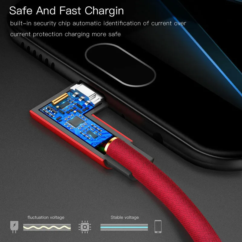 Кабель 1 м Micro USB кабель Быстрая зарядка USB L шнур 90 градусов для samsung Xiaomi Android телефонов