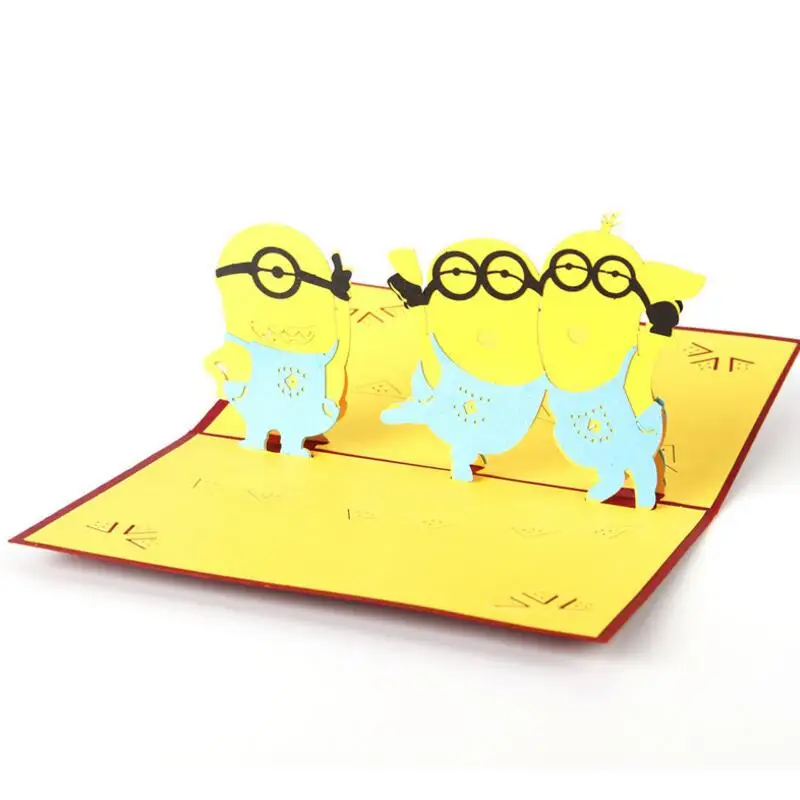 

3pcs/lot Handmade 3D Pop Up Holiday Greeting Cards Christmas Thanksgiving Hollow Blessing Card Children Gifts Birthday Cards