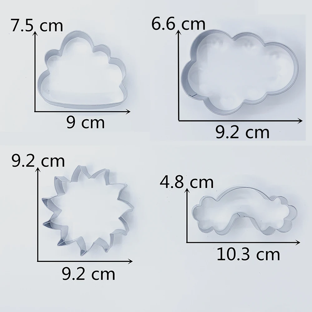 KENIAO погода печенья резак-Радуга, облако, солнце, зонтик, капля дождя, флэш-бисквит Фондант бутерброды резаки-нержавеющая сталь