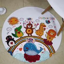 Cartoo животное плюшевый коврик декоративный коврик ковер нескользящий украшение дома круглый плюшевый фланелевый Подушка для стула детская комната