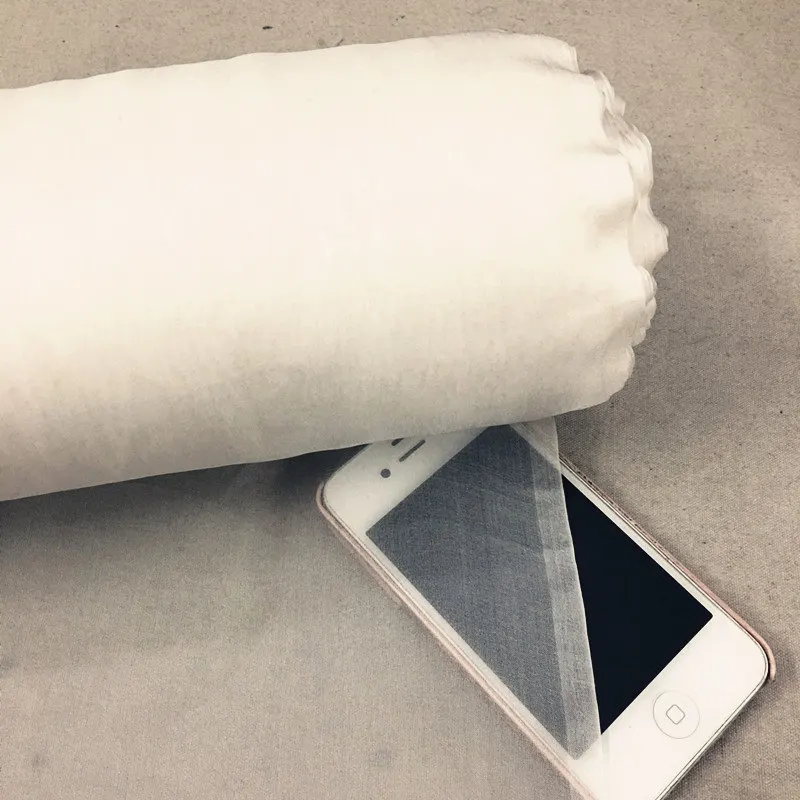 

thin 100% Silk fabric Tulle /THIN-CHIFFON Fabric,color:BIEGE-WHITE,width:95cm,thickness:3--4mm,SELL BY 6M,#ee