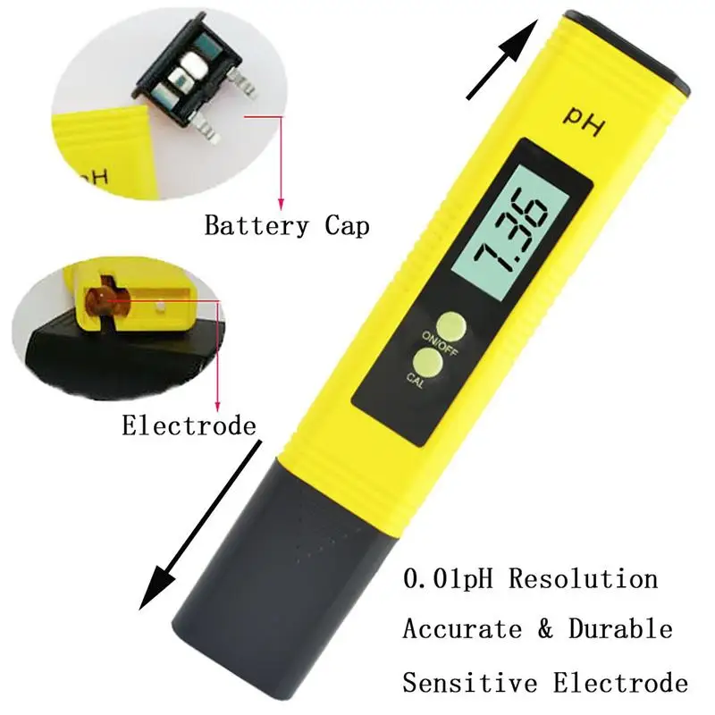 Ручка PH метр воды Цифровой тестер 0,00-14.00pH Портативный Цифровой PH метр тестер для Аквариума Бассейн Вода Вино лаборатория