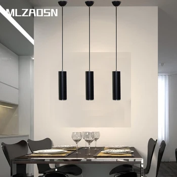 

MLZAOSN LED Bar Long Cylindrical Chandelier Hotel Restaurant Simplicity Creative Jewelry Showcase Reception Cylindrical Light
