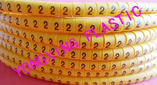 100 шт./корд. Φ 2 5 мм2 разные номера 01234567 маркер кабеля желтого цвета|box box|markers markermarker