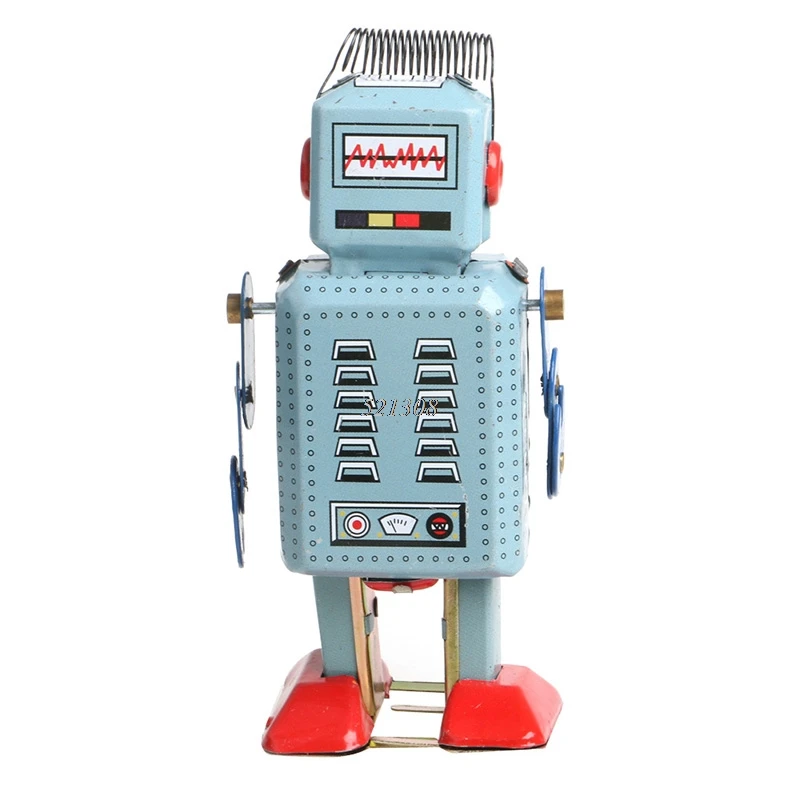 OOTDTY) винтажный механический часовой механизм Заводной ходьба жестяной робот игрушка детский подарок коллекция MAR17_15