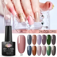 MEET ACROSS Gold Блестящий Гель-лак для ногтей 7 мл замачиваемый УФ гель для ногтей лак Полупостоянный Гель-лак праймер маникюрный лак