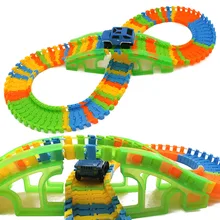 115PCS DIY Stunt Track Car Variety Rail Car Model Cross Bridge Recycle Run Educational Toy for