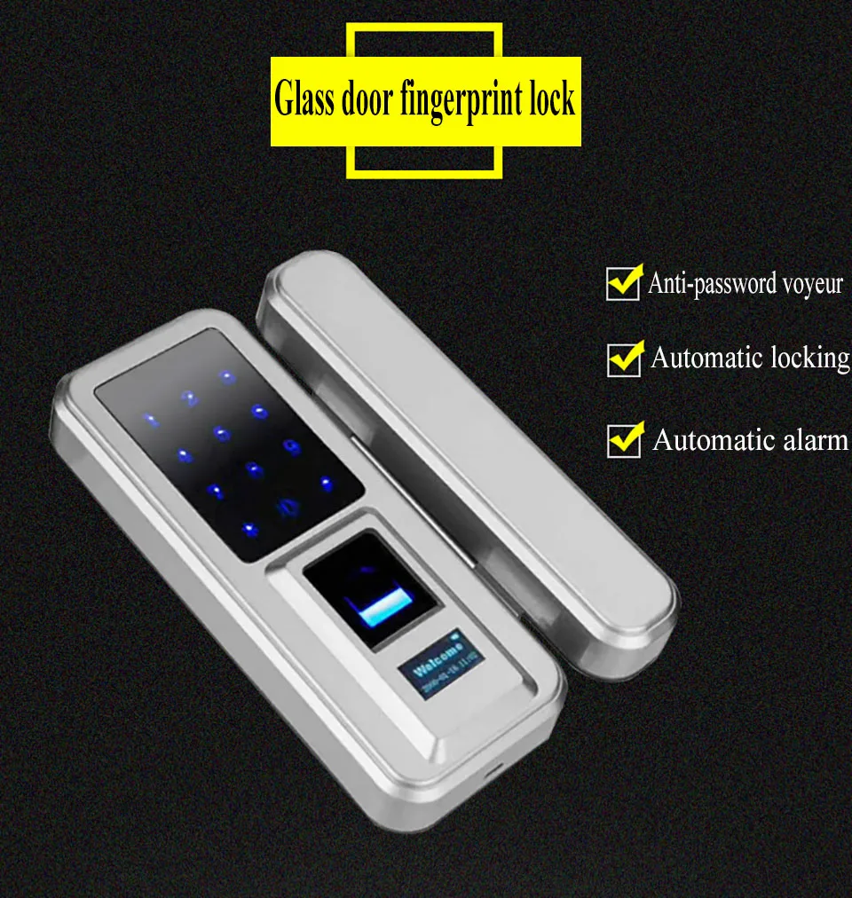 Smart Fingerprint Lock Glass Door Touch Keypad ID Card finger Control suitable all kinds of glass door | Безопасность и защита