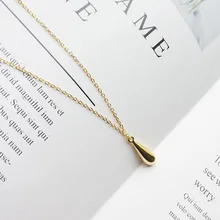 ABC S925 prata pura gota de agua doble media luna colar Boho mini mujer colarinho joyas novia regalo de ouro água colar gota