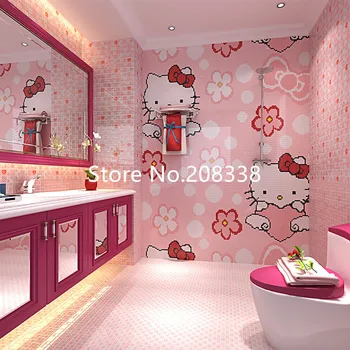 

Pinky Cute Hello Kitty Glass Mosaic Tile Art Wall Mural
