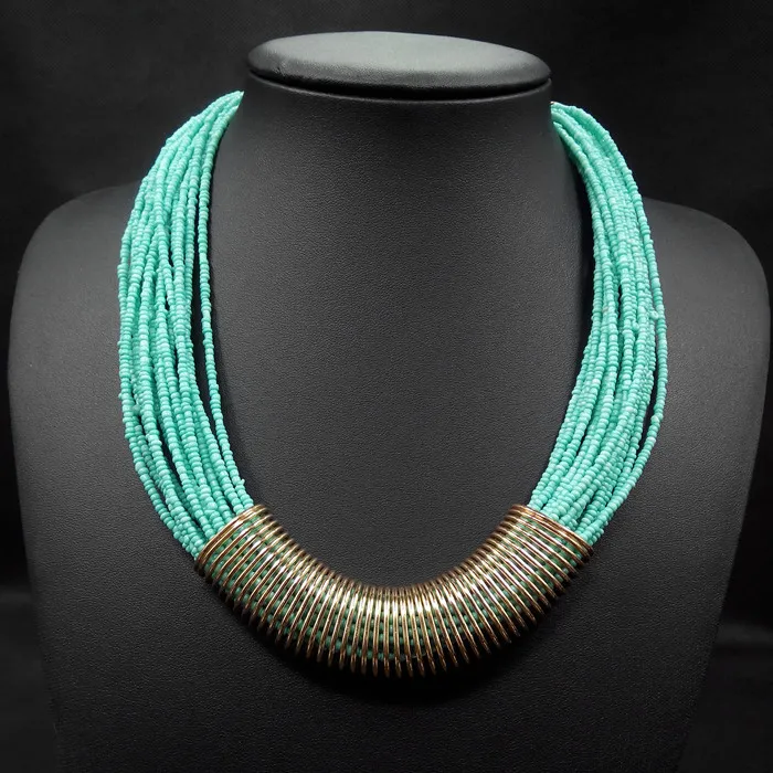 2018 Bijoux модное национальное ожерелье для женщин пробки многоцветные бусы