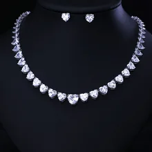 Роскошные Лучшие качества бриллианты, кристаллы циркония Висячие серьги и ожерелье украшения для ужина набор свадебные платья