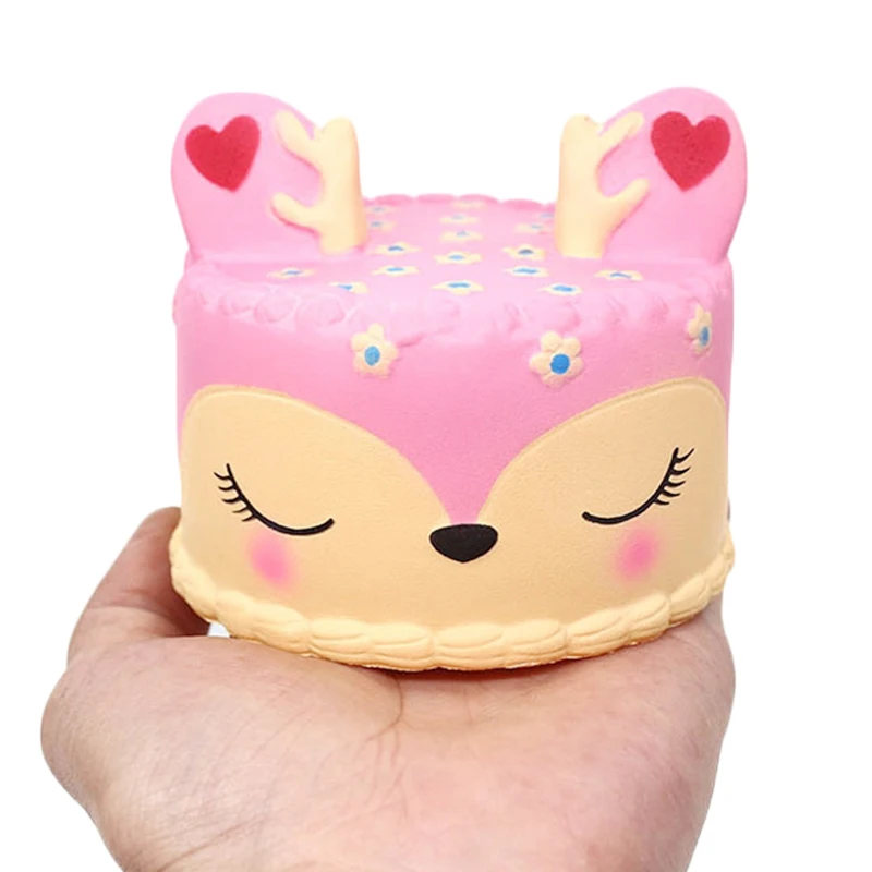 remarkable  New Jumbo Kawaii Colorful Deer Cake Squishy Simulation Slow Rising Sweet Scented Soft Squeeze Toy S