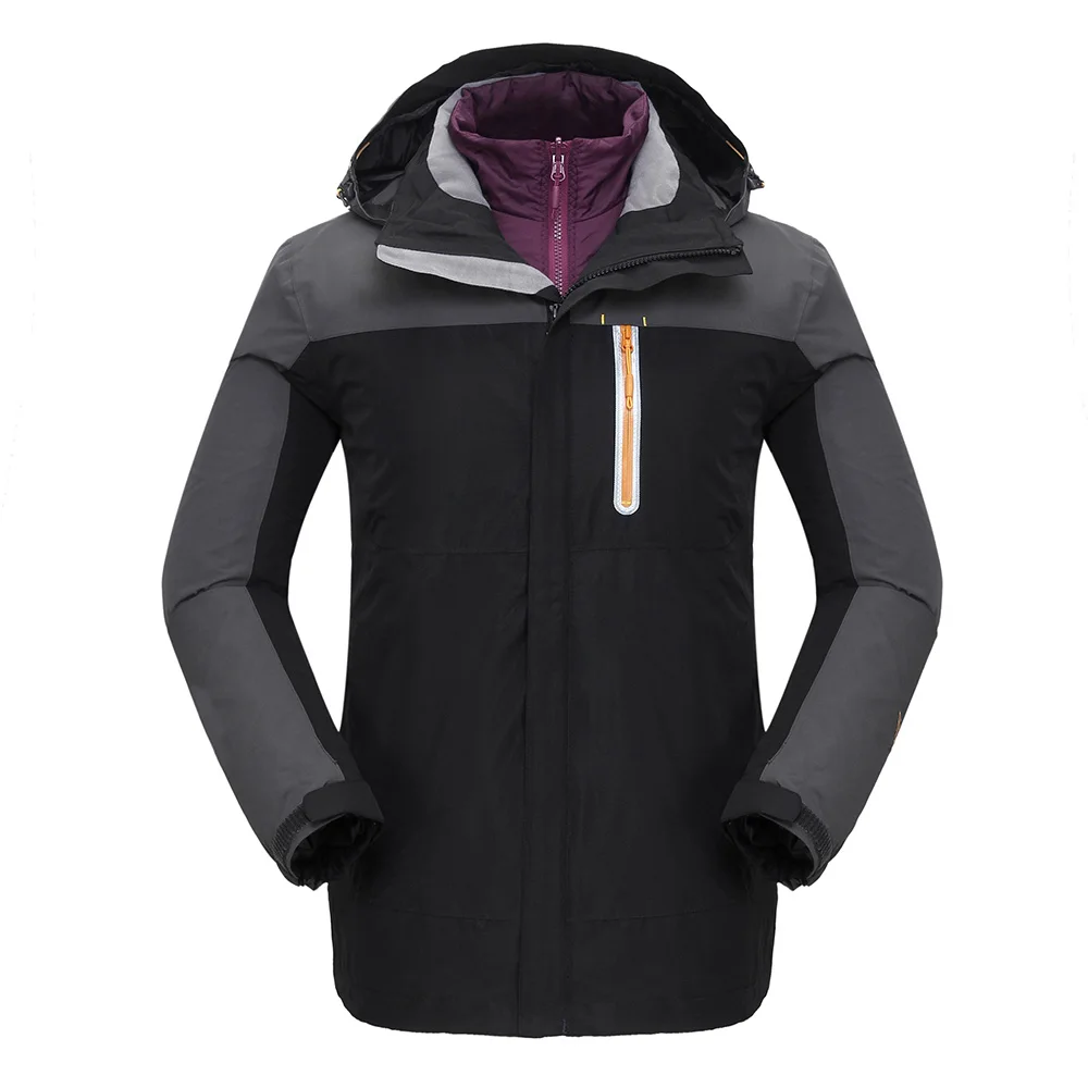 Grail Мужская двухслойная уличная термокуртка 3 м Thinsulate Подкладка 3в1 куртка лыжная спортивная куртка водонепроницаемая ветрозащитная куртка M2103A - Цвет: Black